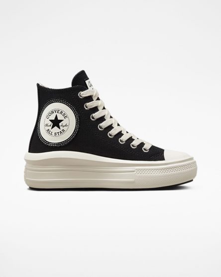 Women's Converse Chuck Taylor All Star Move Oversized Patch High Top Platform Shoes Black / Beige White | AU 6E508U